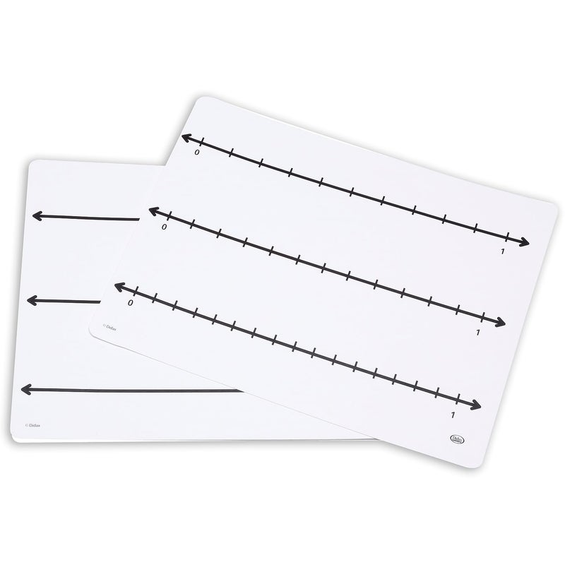 Didax-211769 Write-On/Wipe-Off Fraction Number Line Mats,Multi,11.5 x 12 x .38 inches White